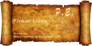 Pinkas Erika névjegykártya